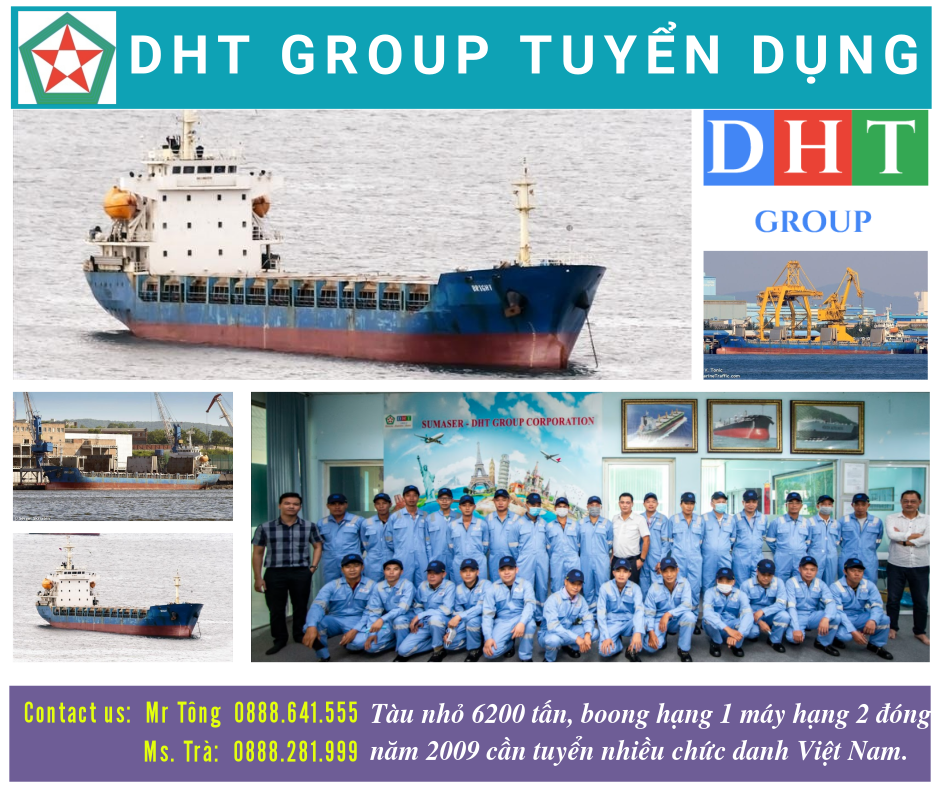 Tàu hàng 6 ngàn 2 đóng năm 2009 cần nhiều chức danh: